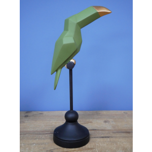 Resin Toucan Ornament Retro Parrot Statue Resin Green Home Decor Animal Table Sculpture - Image 4