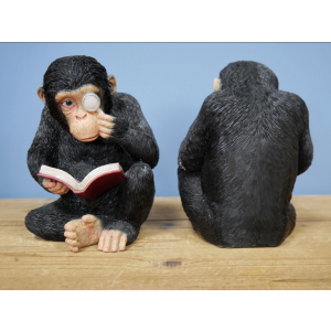Monkey Book Ends Retro Office Organiser Resin Animal Desk Top Stationery Bookend - Image 2