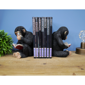 Monkey Book Ends Retro Office Organiser Resin Animal Desk Top Stationery Bookend - Image 5