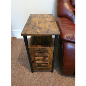 Industrial Side Table Slim Narrow Sofa End Cabinet Rustic Metal Coffee Small Vintage Console - Image 2