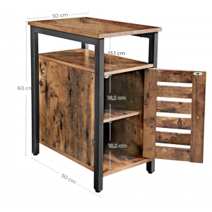 Industrial Side Table Slim Narrow Sofa End Cabinet Rustic Metal Coffee Small Vintage Console - Image 7
