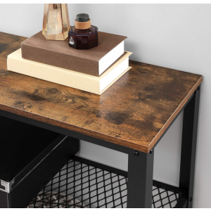 Industrial Console Table Rustic Metal Shelving Unit Vintage Display Cabinet - Image 3