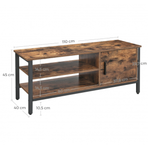 Industrial TV Stand Small Rustic Cabinet Shelf Unit Vintage Retro Media Furniture - Image 4