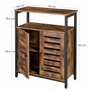 Industrial Storage Sideboard Rustic Side Cabinet - Image 7