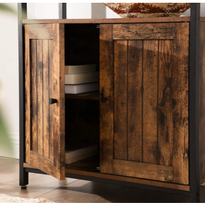Industrial Storage Cabinet Vintage Side Door Cupboard Rustic Metal Console Table - Image 3