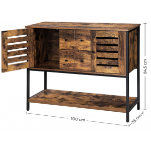 Industrial Kitchen Dresser Vintage Storage Sideboard Rustic Pantry Cabinet Unit - Image 5