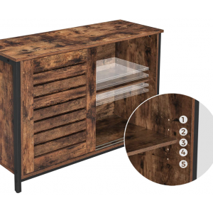 Industrial Storage Sideboard Rustic Kitchen Pantry Sliding Door Vintage Side Cabinet - Image 7