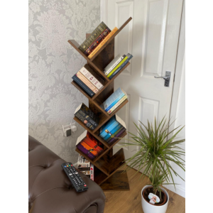 Rustic Shelving Unit Small Vintage Industrial Bookcase Display Storage Cabinet Unit - Image 4