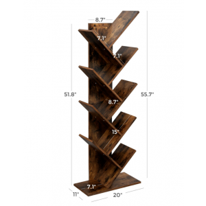 Rustic Shelving Unit Small Vintage Industrial Bookcase Display Storage Cabinet Unit - Image 6