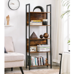 Tall Industrial Bookcase Vintage Display Unit Rustic Slim Storage Shelf Cabinet