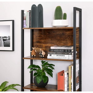 Tall Industrial Bookcase Vintage Display Unit Rustic Slim Storage Shelf Cabinet - Image 3