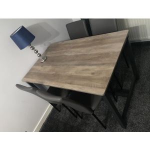 Industrial Dining Table Rustic Grey Metal Kitchen Vintage Breakfast Furniture - Image 2