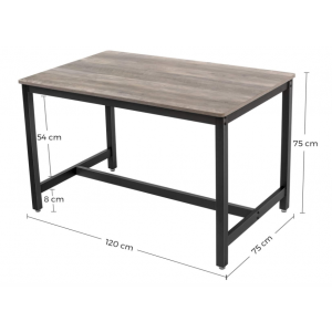 Industrial Dining Table Rustic Grey Metal Kitchen Vintage Breakfast Furniture - Image 3