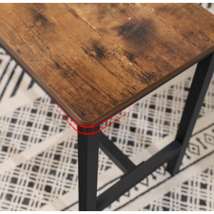 Industrial Dining Bench Set 2 Vintage Chair Rustic Metal Furniture Kitchen Seat - Image 3