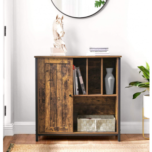 Industrial Side Cabinet Rustic Vinyl Record Storage Shelf - Image 2
