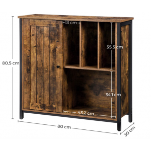 Industrial Side Cabinet Rustic Vinyl Record Storage Shelf - Image 5
