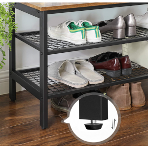 Large Coat Rack Industrial Rustic Storage Bench - Image 3