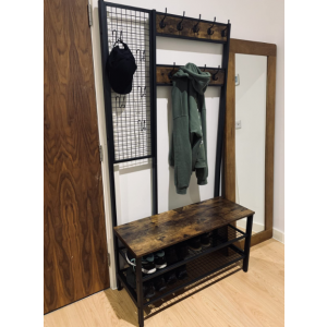 Large Coat Rack Industrial Rustic Storage Bench - Image 2