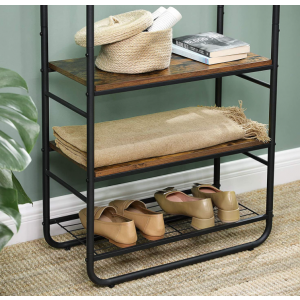 Industrial Hall Tree Metal Coat Rack Rustic Clothes Rail Tall Vintage Storage Cabinet Unit - Image 4