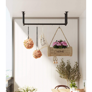 Industrial Clothes Rack Rustic Set 2 Metal Pipe Vintage Hanging Bar Wardrobe Unit - Image 5