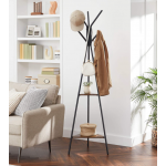 Industrial Coat Stand Rustic Metal Hanger Vintage Hallway Storage Shelf Rack