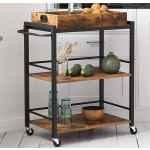 Industrial Serving Trolley Rustic Storage Drinks Cart