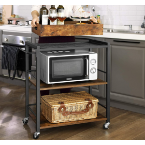 Industrial Serving Trolley Rustic Storage Drinks Cart - Image 3