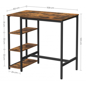 Industrial Bar Table Rustic Metal Dining Breakfast - Image 6