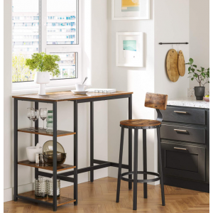 Industrial Bar Table Rustic Metal Dining Breakfast - Image 2