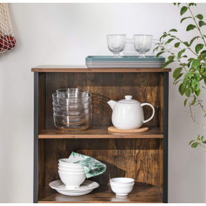 Small Industrial Bookcase Rustic Display Cabinet - Image 3