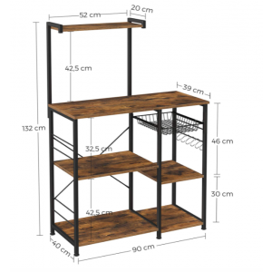 Kitchen Baker Rack Rustic Industrial Storage Shelf - Image 6