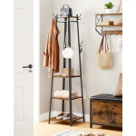 Rustic Coat Rack Vintage Industrial Storage Hook Shelves Hallway Hanger Stand