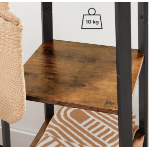 Rustic Coat Rack Vintage Industrial Storage Hook Shelves Hallway Hanger Stand - Image 5