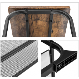 Industrial Shoe Bench Rustic Metal Rack Vintage Storage Cabinet Hallway Shelf - Image 5