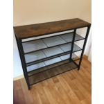 Industrial Shoe Rack Tall Rustic Storage Vintage Retro Hall Organiser Cabinet Unit