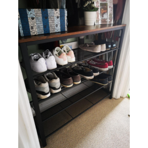 Industrial Shoe Rack Tall Rustic Storage Vintage Retro Hall Organiser Cabinet Unit - Image 4