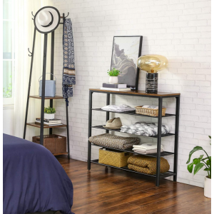 Industrial Shoe Rack Tall Rustic Storage Vintage Retro Hall Organiser Cabinet Unit - Image 3