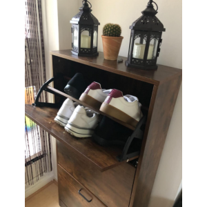 Industrial Shoe Cabinet Rustic Tall Cupboard Unit - Image 4