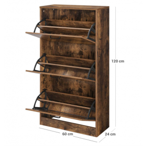 Industrial Shoe Cabinet Rustic Tall Cupboard Unit - Image 5