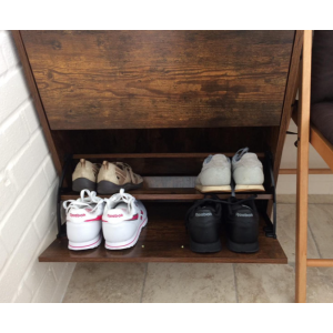 Industrial Shoe Cabinet Rustic Metal Cupboard Vintage Tall Hall Storage Shelves - Image 3