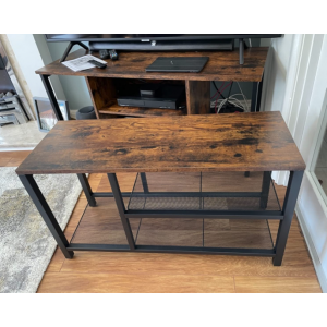 Rustic Shoe Cabinet Industrial Storage Hall Bench - Image 2