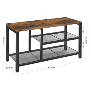 Rustic Shoe Cabinet Industrial Storage Hall Bench - Image 6