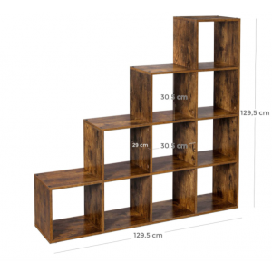 Rustic Cube Bookcase Display Room Divider Vintage Industrial Storage Cabinet Unit - Image 5