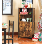 Rustic Kitchen Pantry Tall Storage Cabinet