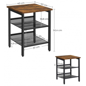 Industrial Side Table Set 2 Bedside Cabinet - Image 6