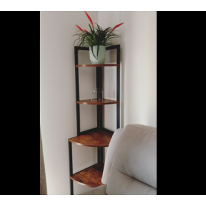 Rustic Corner Bookcase Industrial Shelving Unit - Image 3