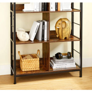 Industrial Storage Bookcase Rustic Display Cabinet Vintage Retro Tall Metal Shelving Unit - Image 3
