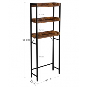 Industrial Bathroom Shelf Over Toilet Storage Rack Tall Rustic Laundry Cabinet - Image 5
