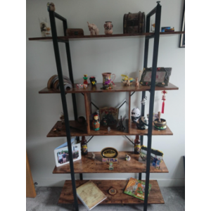 Tall Industrial Bookcase Rustic Display Cabinet Unit - Image 4