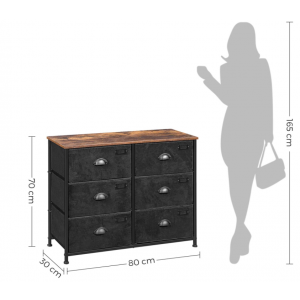 Industrial Chest Drawers Rustic Metal Furniture Vintage Storage Side Cabinet - Image 8